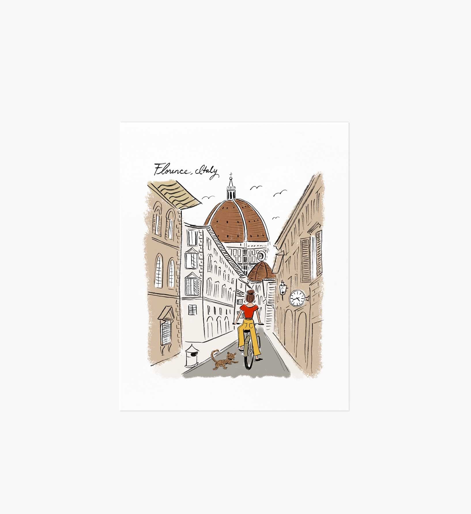 Florence Travel Sketch Art Print