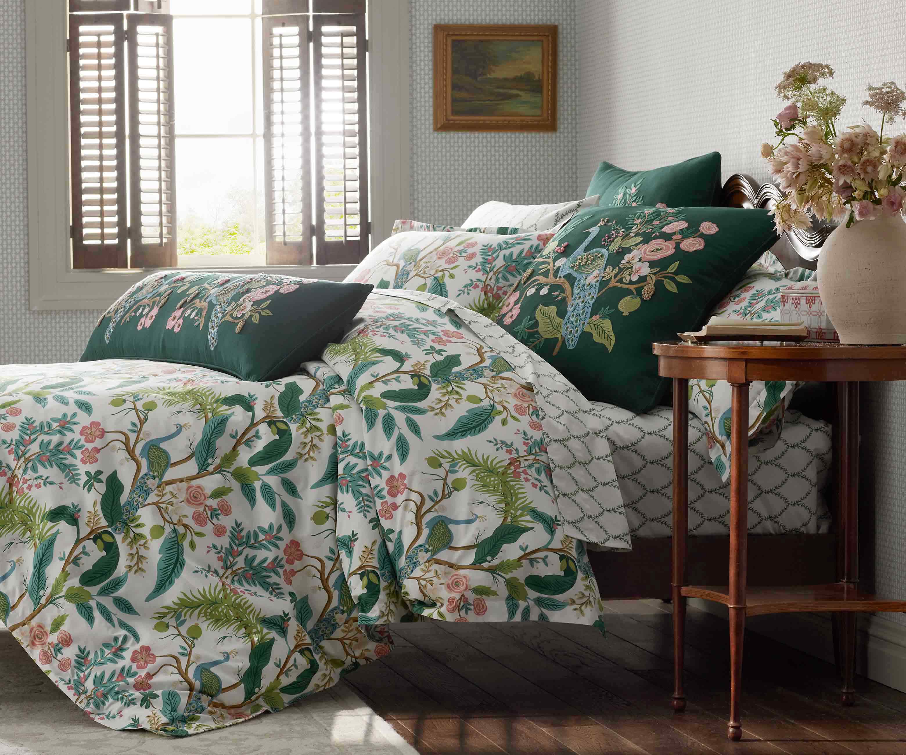 Sateen Sham - Peacock White