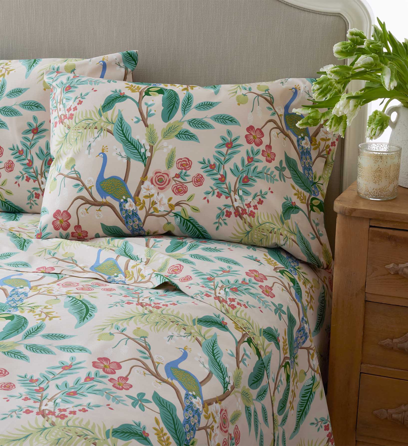 Sateen Sheet Set - Peacock Blush