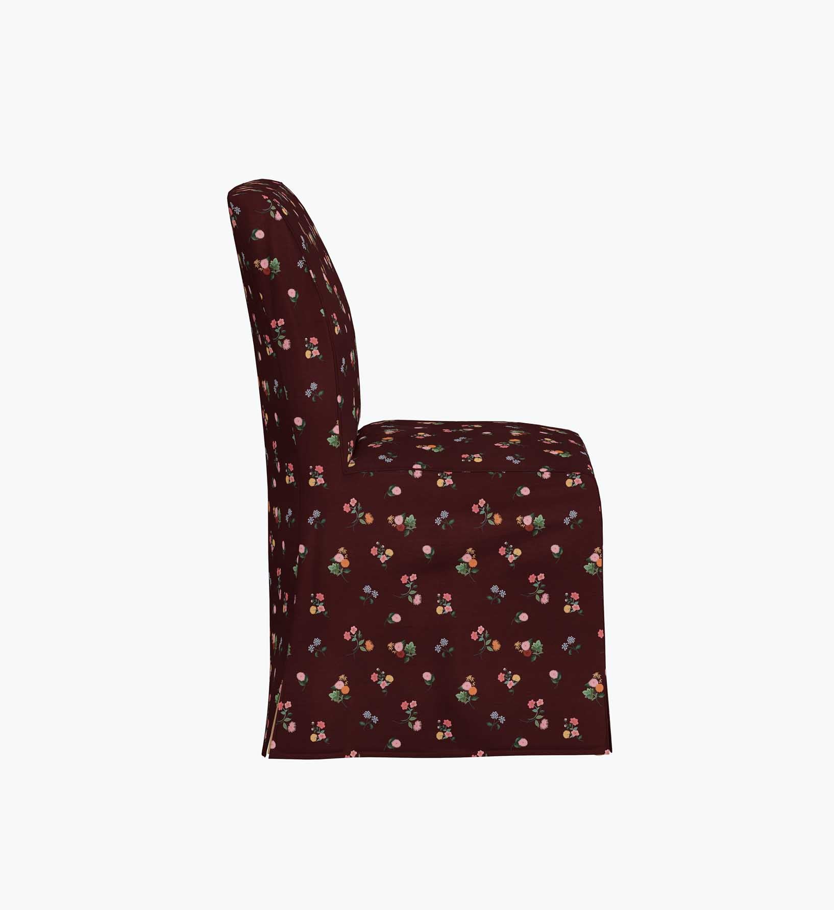 Frances Slipcover - Ditsy Dahlia Burgundy