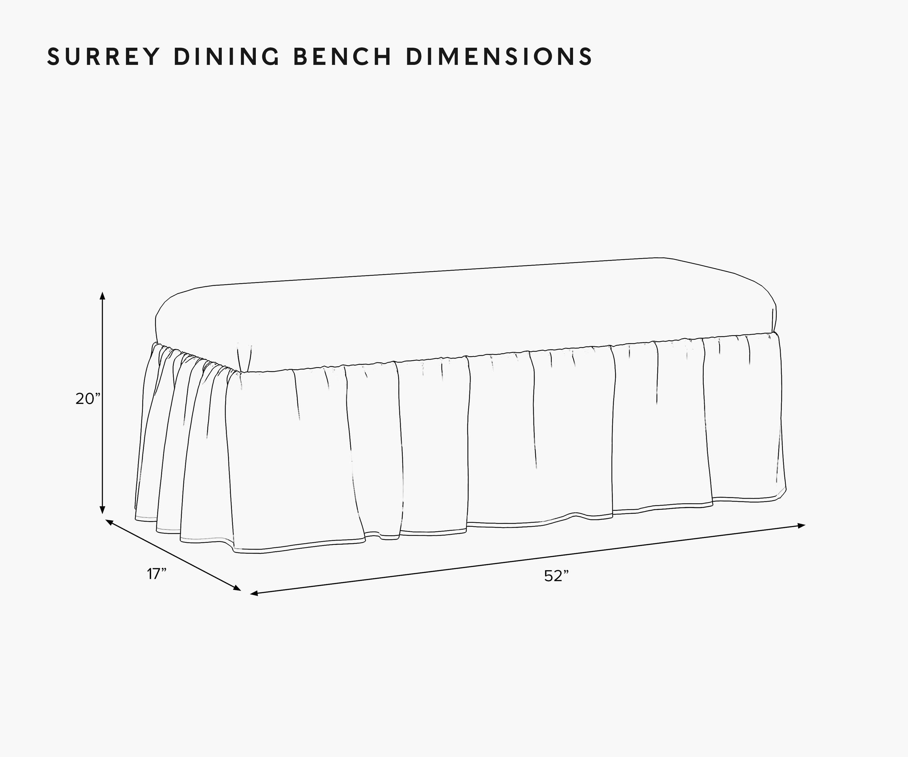 Surrey Dining Bench - Peonies