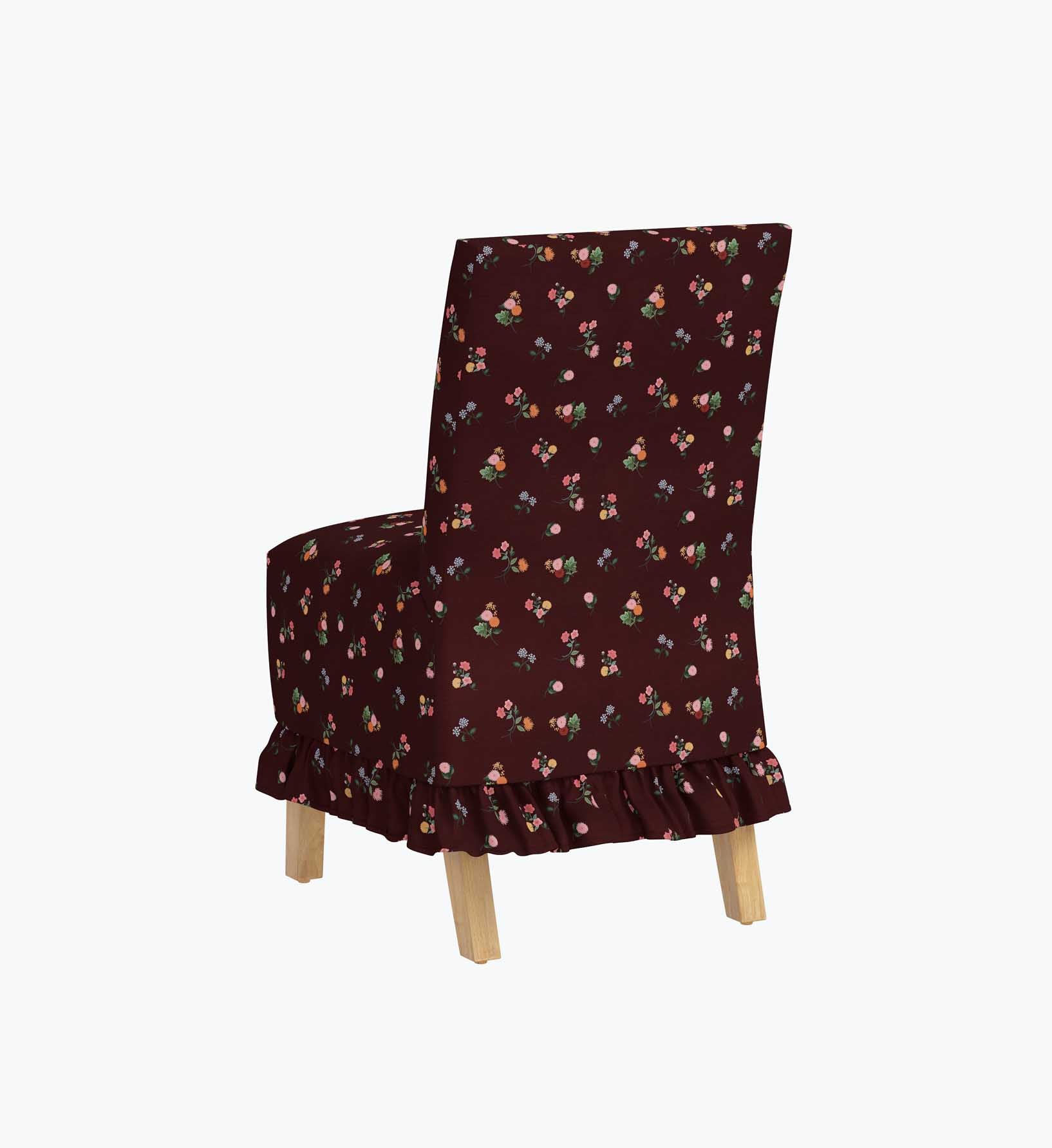 Louise Slipcover - Ditsy Dahlia Burgundy