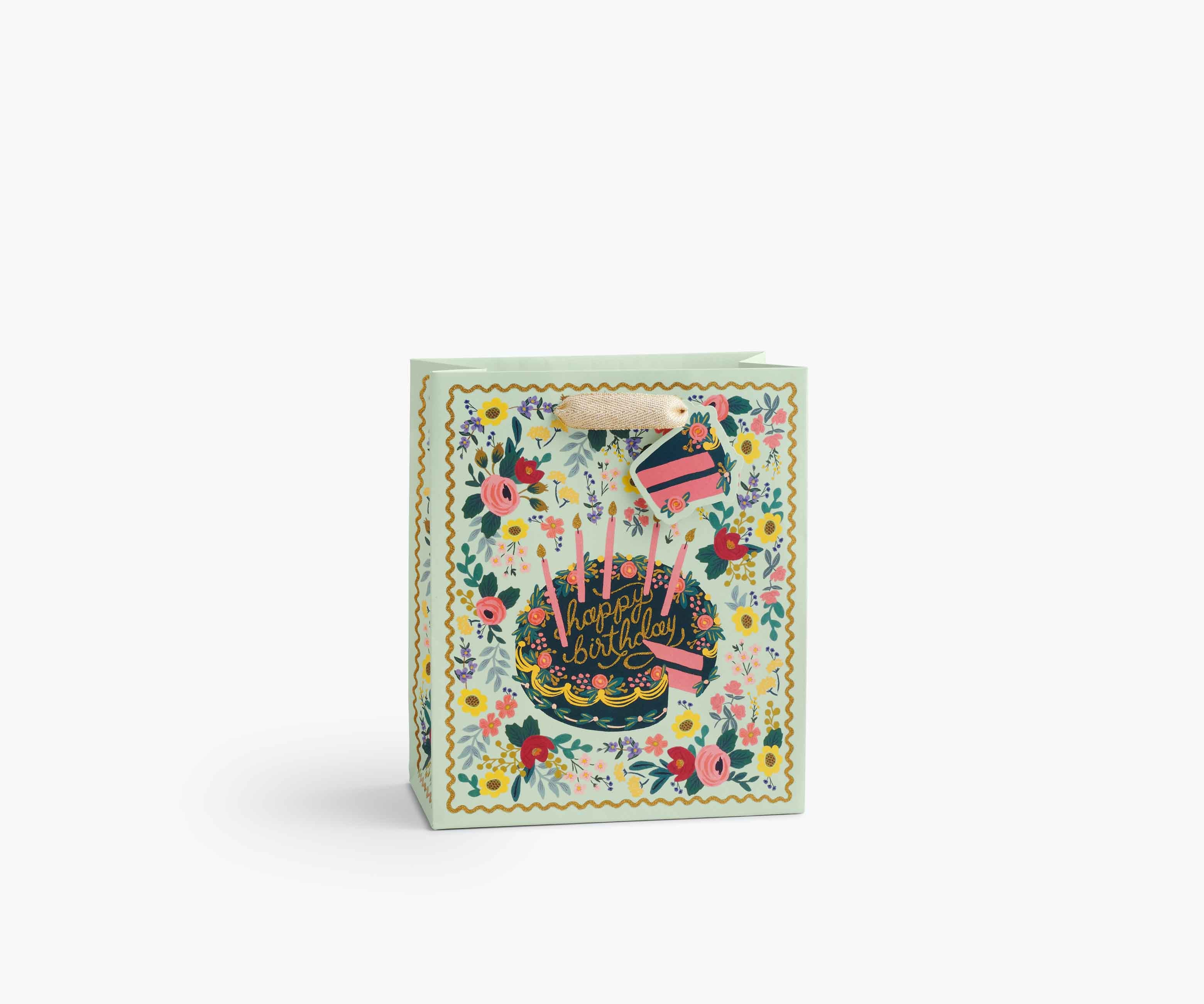 Floral Cake Medium Gift Bag