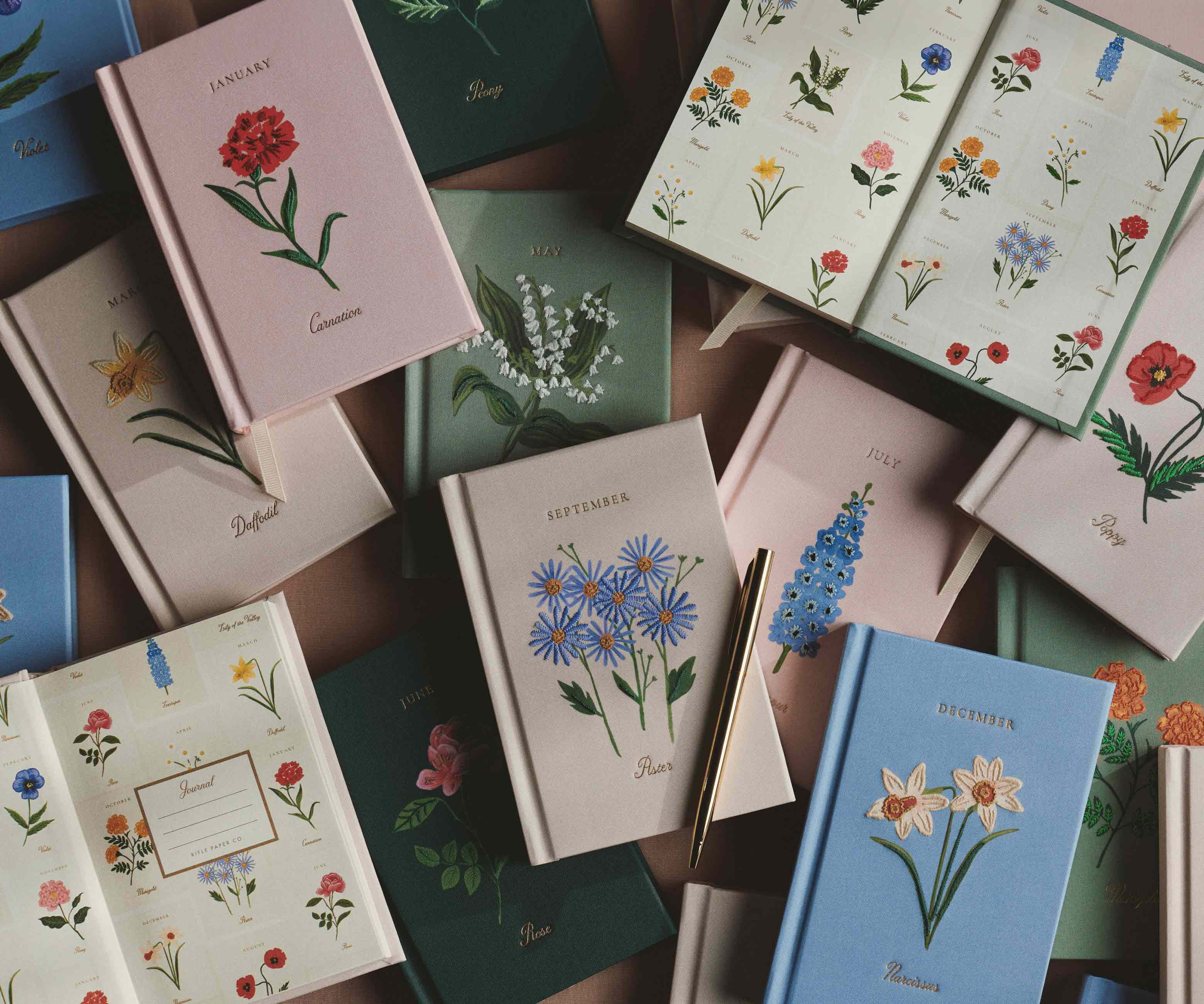 Birth Month Mini Embroidered Journal - August
