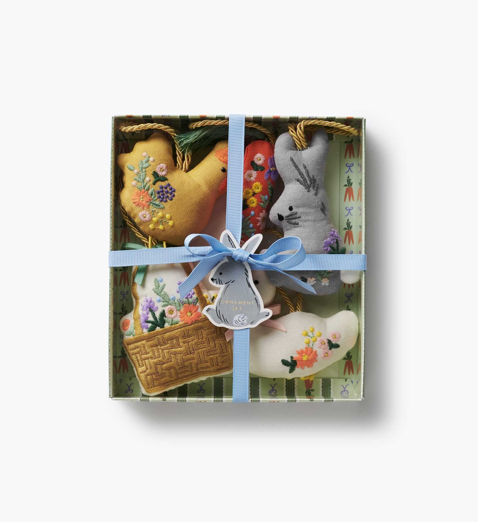 Embroidered Ornament Set - Spring Farm