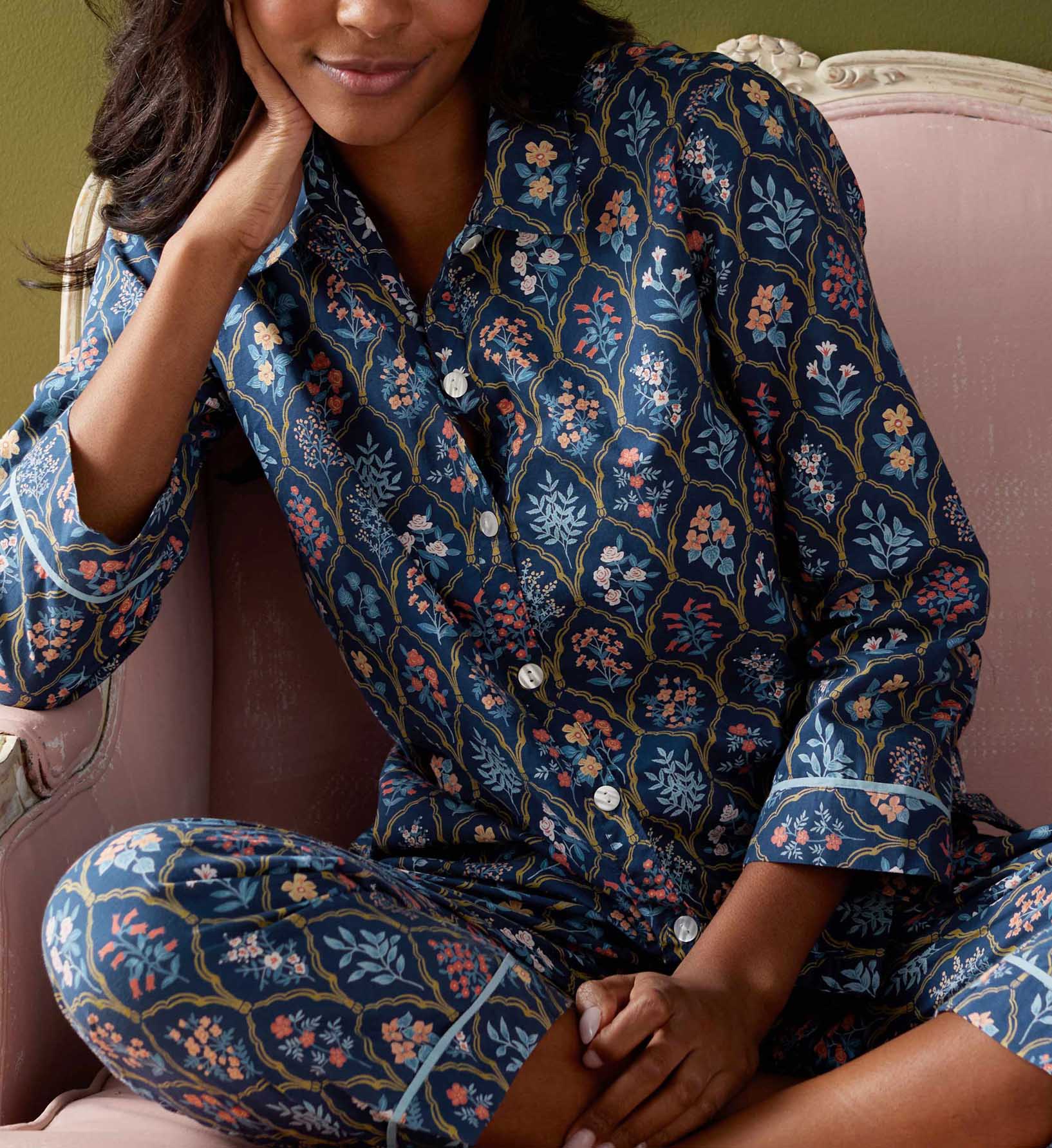 Voile Button Front Crop Set - Hawthorne